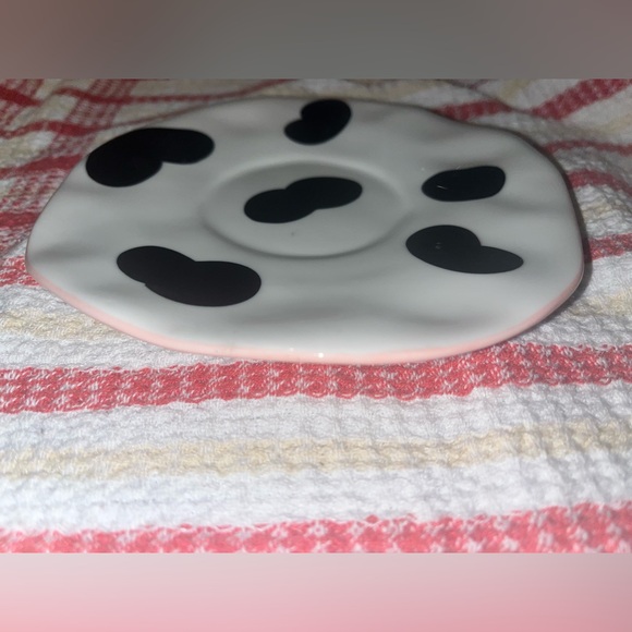 Cow Print Ceramic Mug and Saucer Set | Cute Novelty 🖤🤍🩷🐮☕️ - Picture 8 of 11